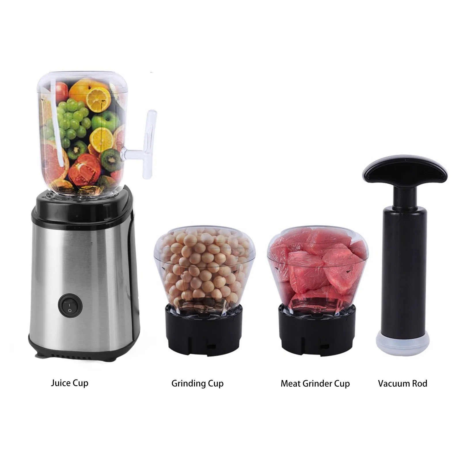 مفرمة خضروات كهربائية متعددة الوظائف لخلاط كونترتوب المطبخ محرك نحاسي عالي الكفاءة 4 في 1 تصميم 1800 وات #5