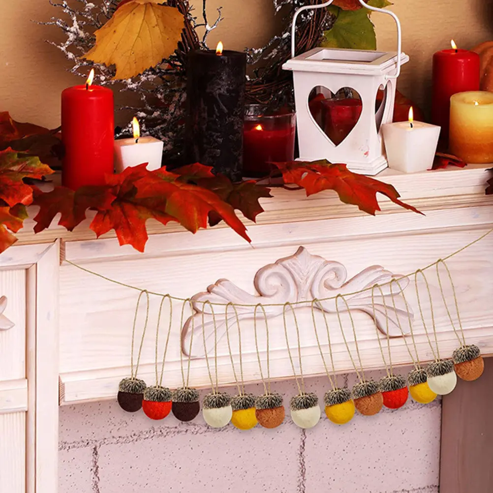 

Набор из 12 войлочных подвесных украшений в форме желудей, праздничные декоративные желуди для рождественской елки, подвески для вечеринок, материалы для рукоделия