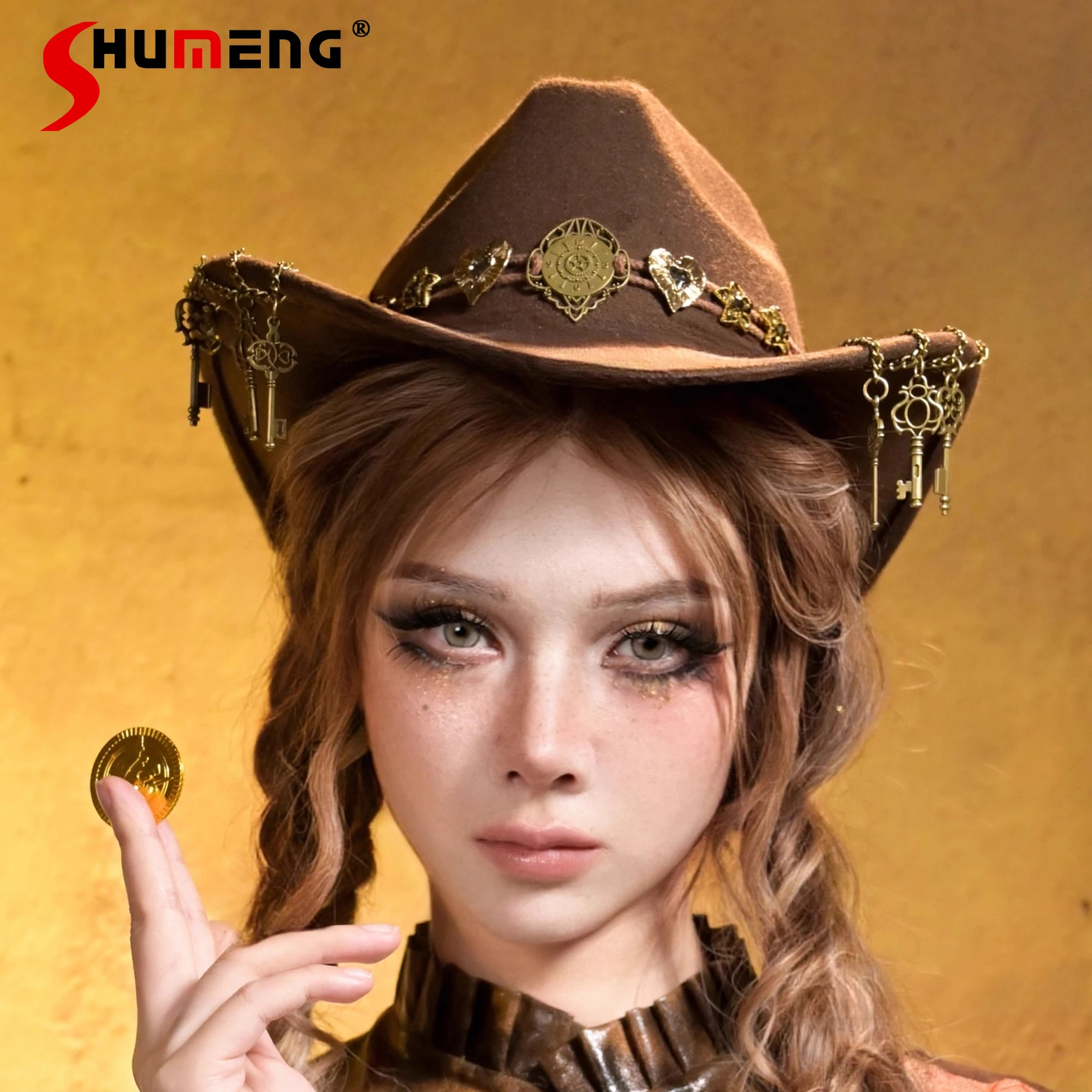 

American Punk Style Retro Flat Top Hat 2025 Winter New Cool Caps Apparel Accessories For Ladies Y2k Special Design Bucket Hats