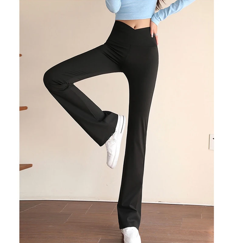 Yoga Flare pants women's sport fitness tight buttock lifting speed dry elegant wide leg sweatpants gym leggins deportivo mujer