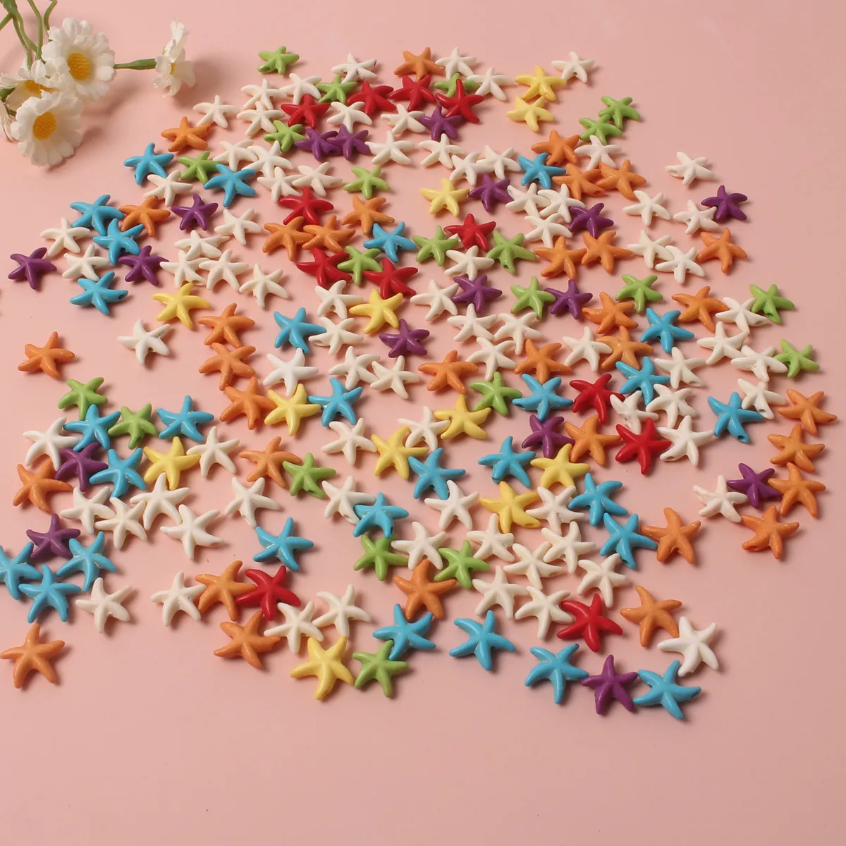35pcs 13mm Starfish Shape Natural Turquoise Stone Beads Colorful Howlite Handmade Beads for Jewelry Making DIY Pendant Crafts