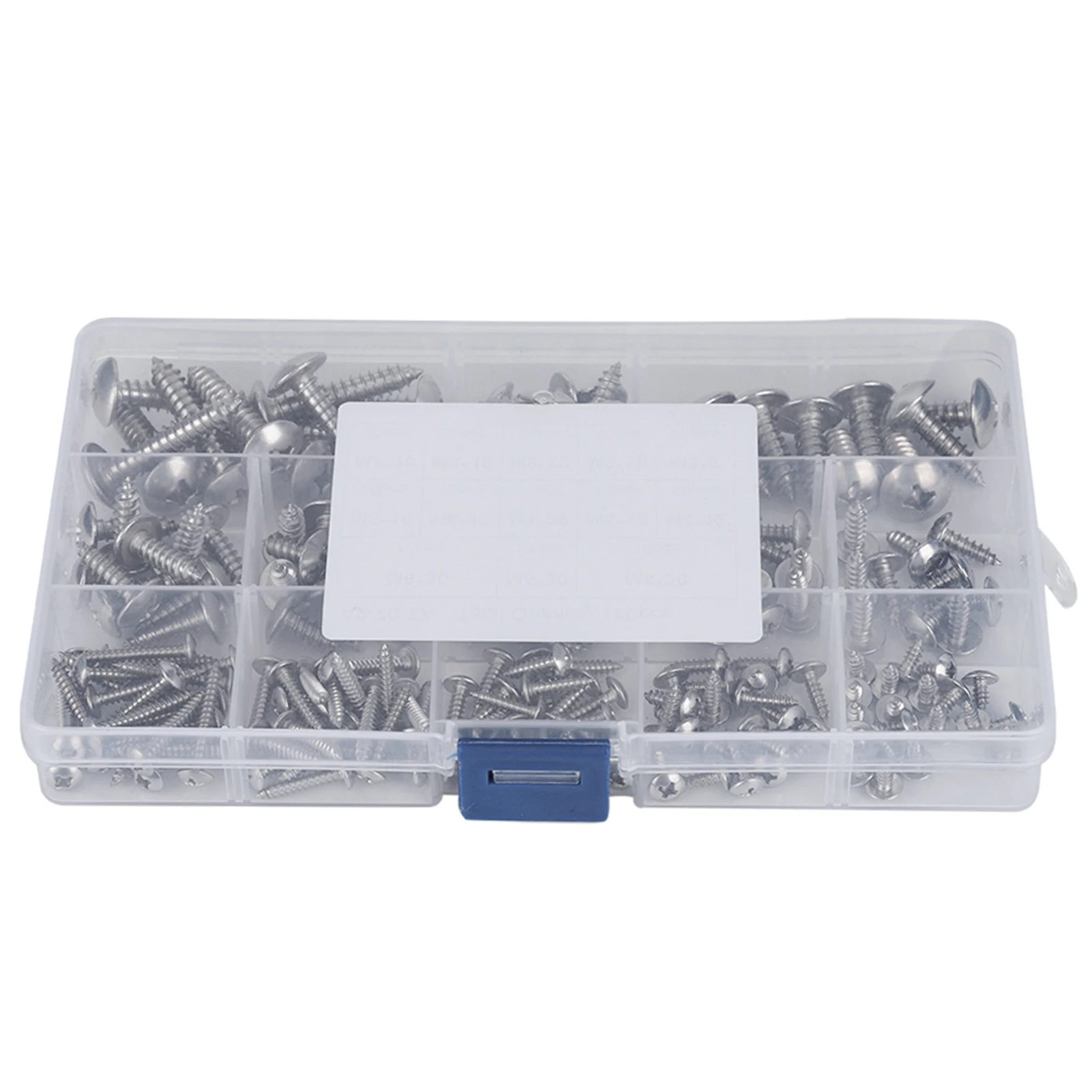 180Pcs M3 M4 M5 M6 Stainless Steel Self  Screws Assortment Set with A Transparent Storage Box for Multiple Purpose