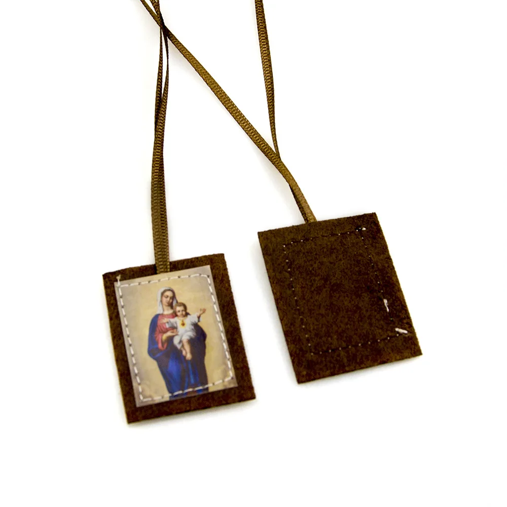 Vintage Holy Robe Pendant Catholic Virgin Mary Jesus Fabric Commemorative Epaulet Decoration Dropshipping