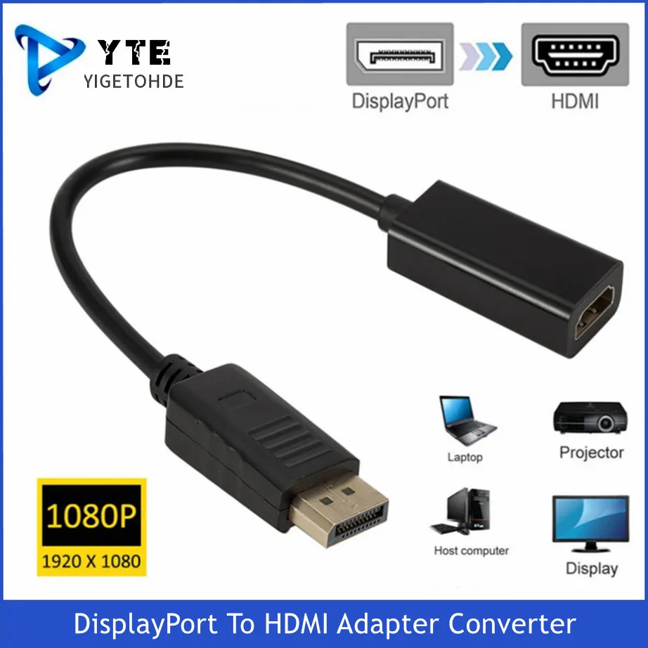 DP To HDMI-Compatible Cable Adapter Stable Transmission DisplayPort To Cable For Macbook Pro Air Projector Camera TV Computer