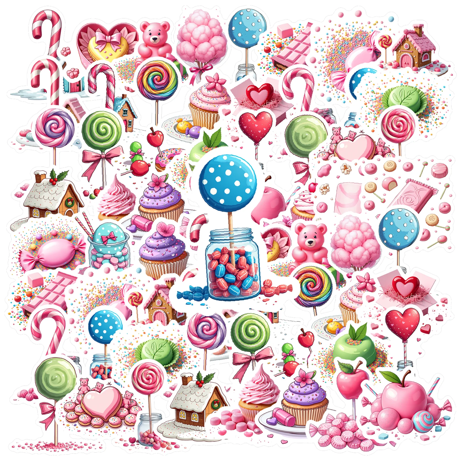 

35pcs-150pcs Lovely Candy Stickers Cartoon Dessert DIY Stickers Stickers For DIY Phone Guitar Laptop Notebook Suitcase
