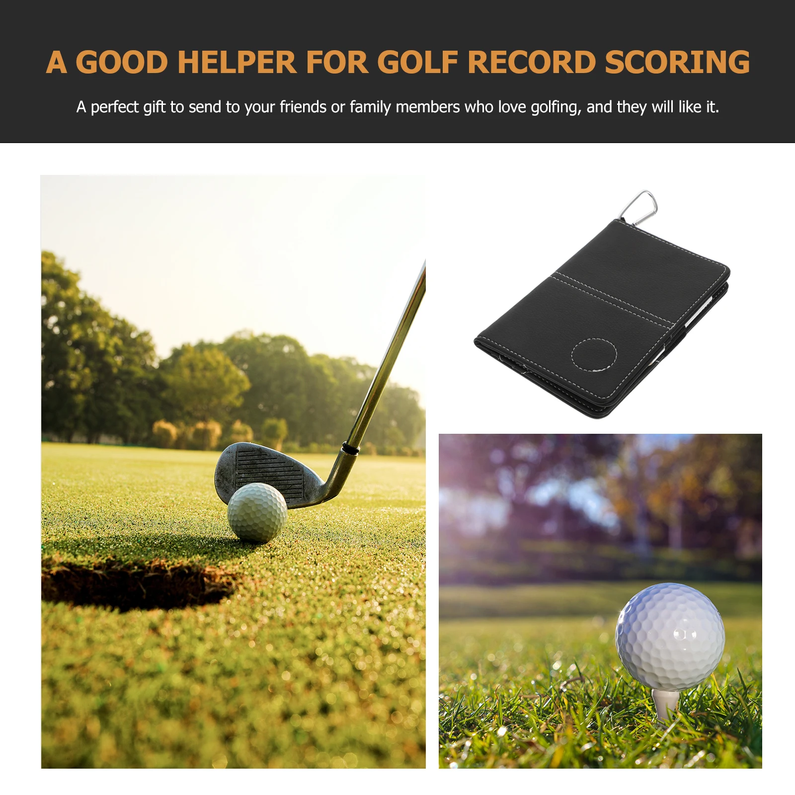 

Scorebook Portable Scorecard Holder Balls Sports Golfs Scorecards Protector Protective Cover Recording Hardcover Golfing
