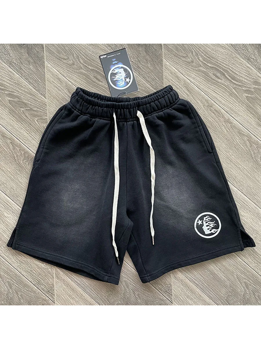 

Hellstar Studios Men's Casual Sports orts Waed Cotton Straight Leg ket Pants Summer Youth Vitali Sle Leisure Wear