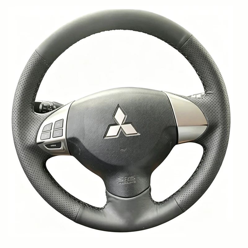 

Hand Stitched Leather Car Steering Wheel Cover for Mitsubishi Lancer X 10 Outlander ASX Pajero Sport 2006-2016 Protector Wrap