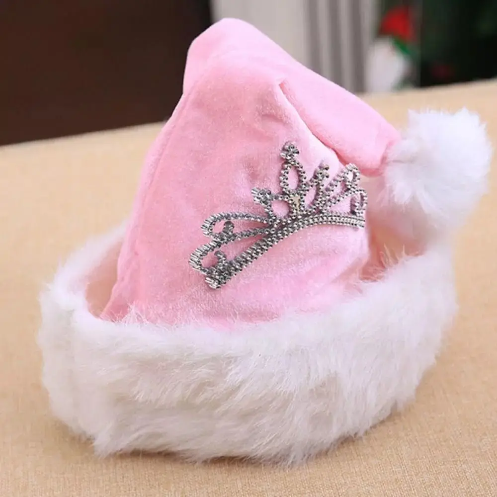 With Long Hairy Crown Christmas Hat Large Over-Sized Soft Thicken Xmas Hat Party Supplies Christmas Xmas Plush Winter Cap Adults