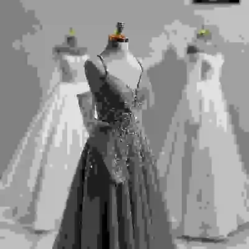 Vestido De fiesta verde oliva personalizado, vestidos De novia reales, apliques De encaje De cristal, bata hecha De cola larga