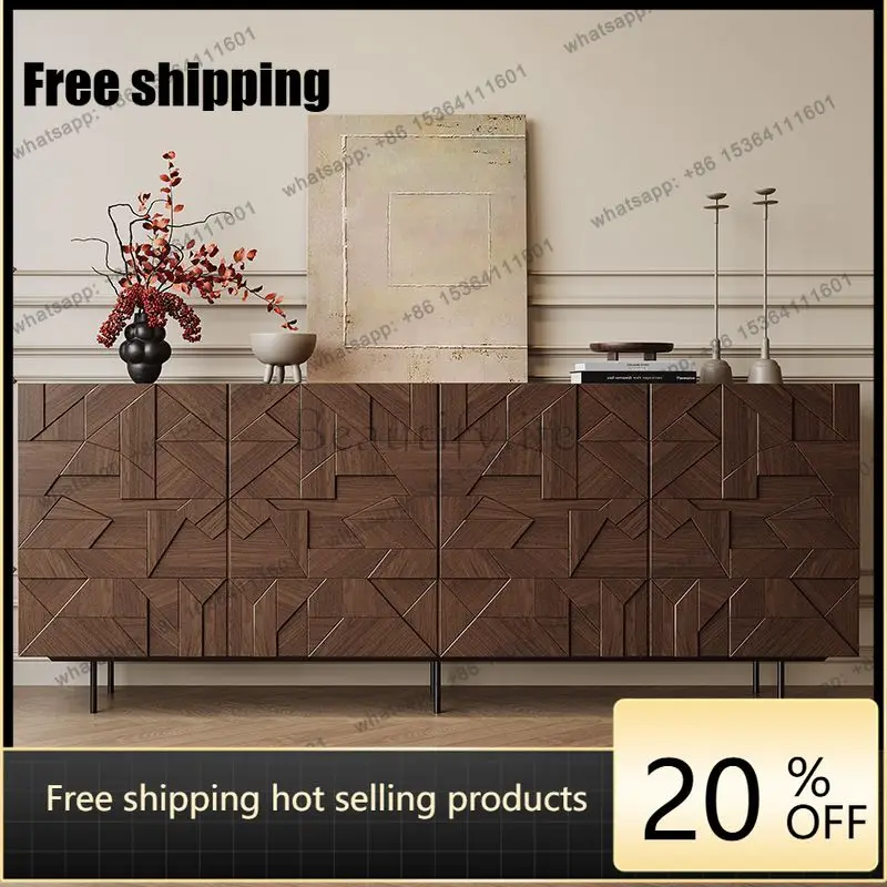 LD light luxury solid wood sideboard and vintage style foyer partition Italian-style bedroom storage cabinet