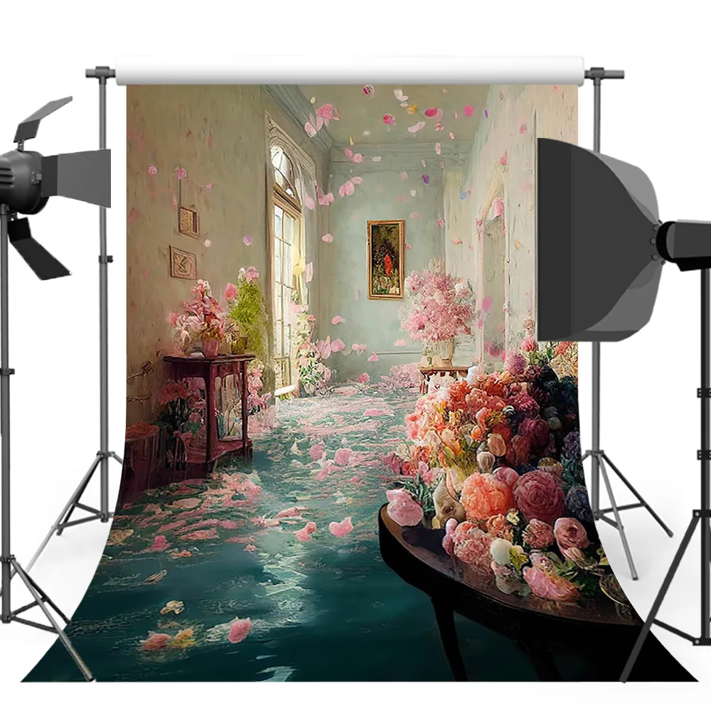 Mehofond Backdrop Wedding Bride Portrait Photography Background Corridor Petals Women Are Photo Props Photobooth Photocall