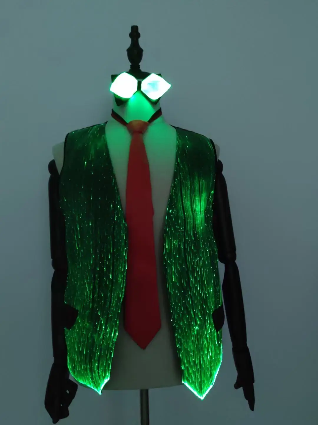 

Male LED Short Jacket Gentleman Light up Dress Optic fiber Luminous Stage Performance Dance Costume Cosplay Show Clubwear