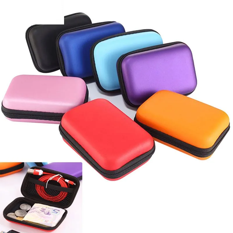 Zip Fastener Hard Earphone Case Hard Disk Drive Bag Carry Case Pouch Cover Pocket Hard Drive Bags Portable Earbuds Pouch Box