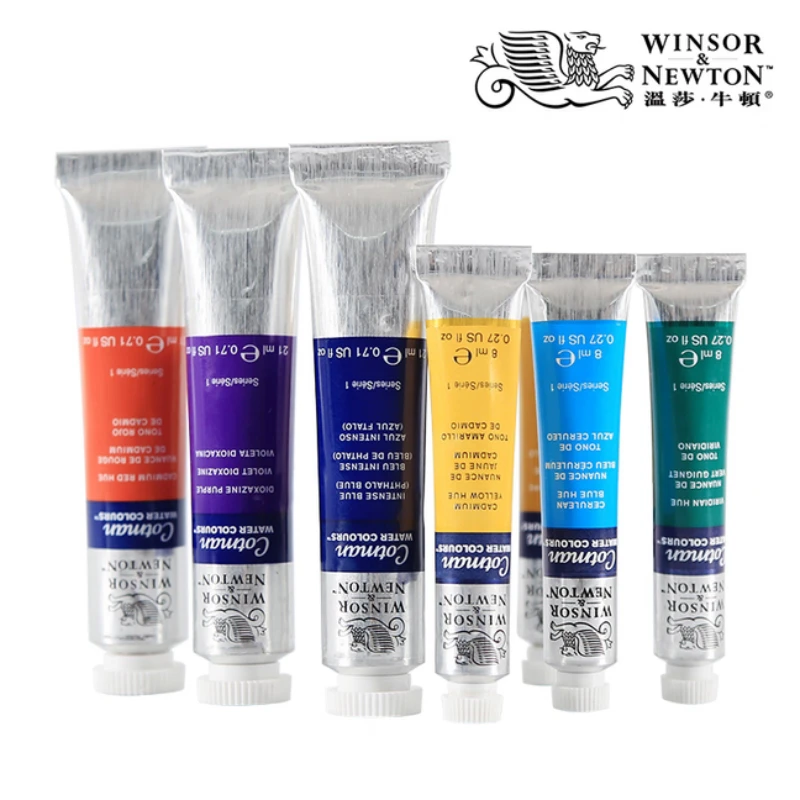 وينسور آند نيوتن كوتمان 8 مللي/21 مللي أنبوب طلاء بالألوان المائية التعبئة والتغليف أنبوب واحد قابل للذوبان في الماء للتوضيح الفني الجميل