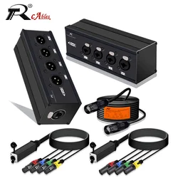 RJ45 CAT5 Ethercon to 4 Channel 3Pin XLR Or 6.35/6.5mm Audio And DMX Over Network Cable Extender,DMX512 Network Signal Extender