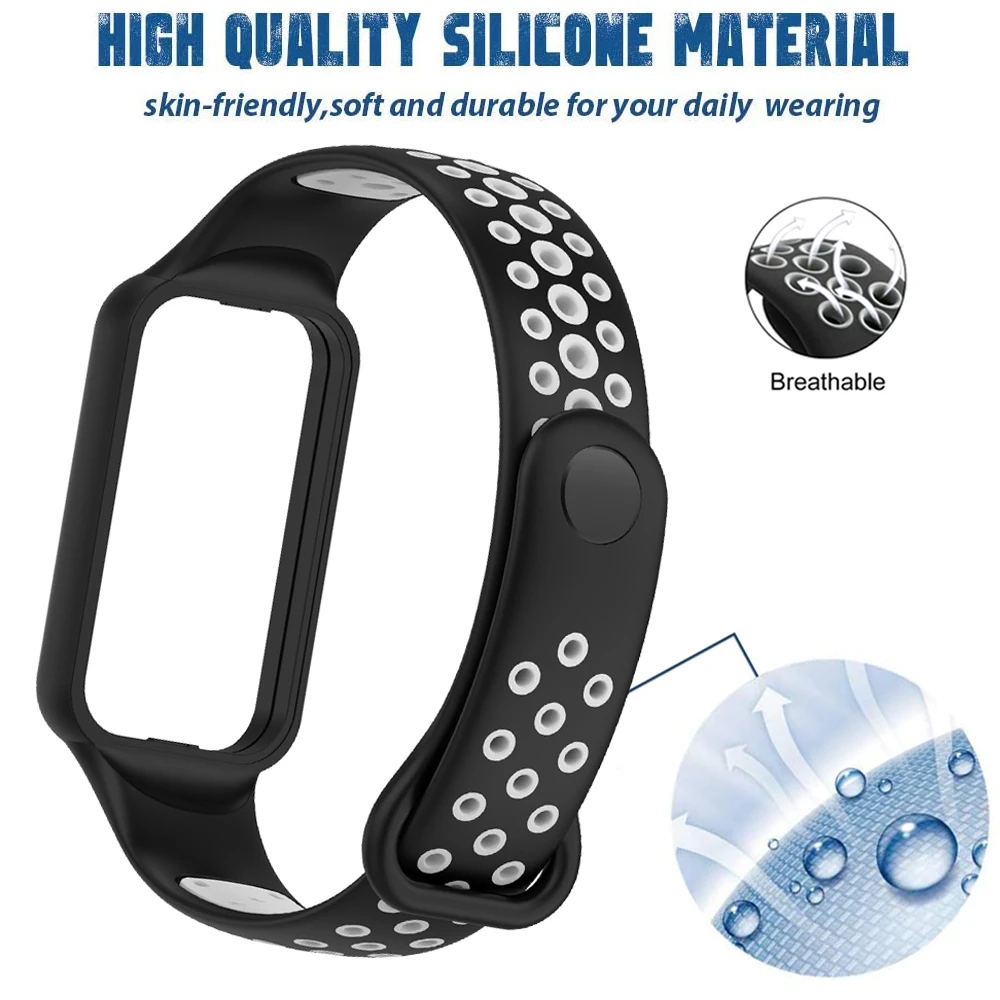 Replacement Silicone Strap For Xiaomi Smart Band 8 Active Watchbands Breathable Strap For Redmi Smart Band 2 Strap Bracelet