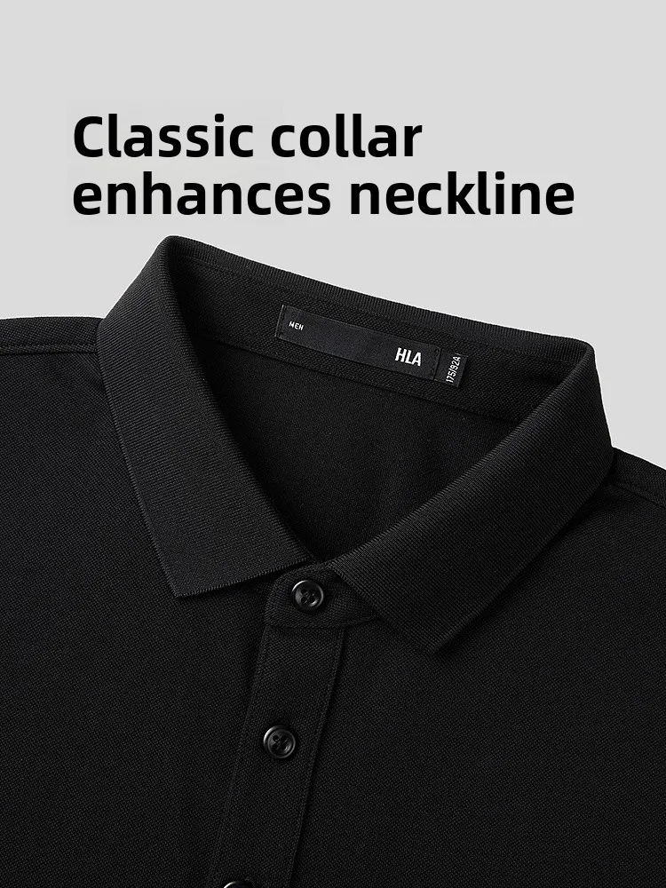 HLA Sea Home Short Sleeve  Shirt 2026 Summer New Cool Feeling Absorbent Micro Elastic Embroidery T Shirt Men's Casual Style