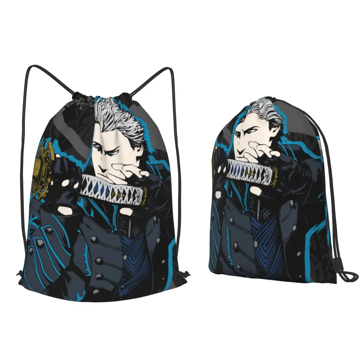 Vergil From The Devil May Cry SeriesBackpacks Multi-function Drawstring Bundle Pocket Sundries Bag Book Bags for Travel Students