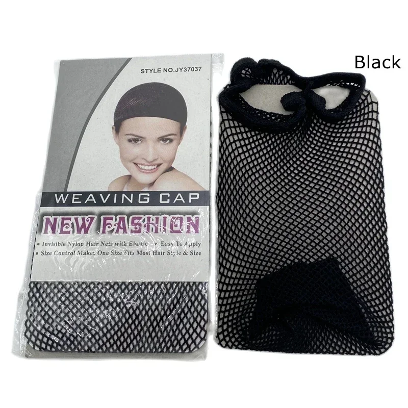 100 paquetes de nueva moda gorro tejido elástico red para el cabello Top abierto redecilla peluca gorro redecilla malla para el cabello