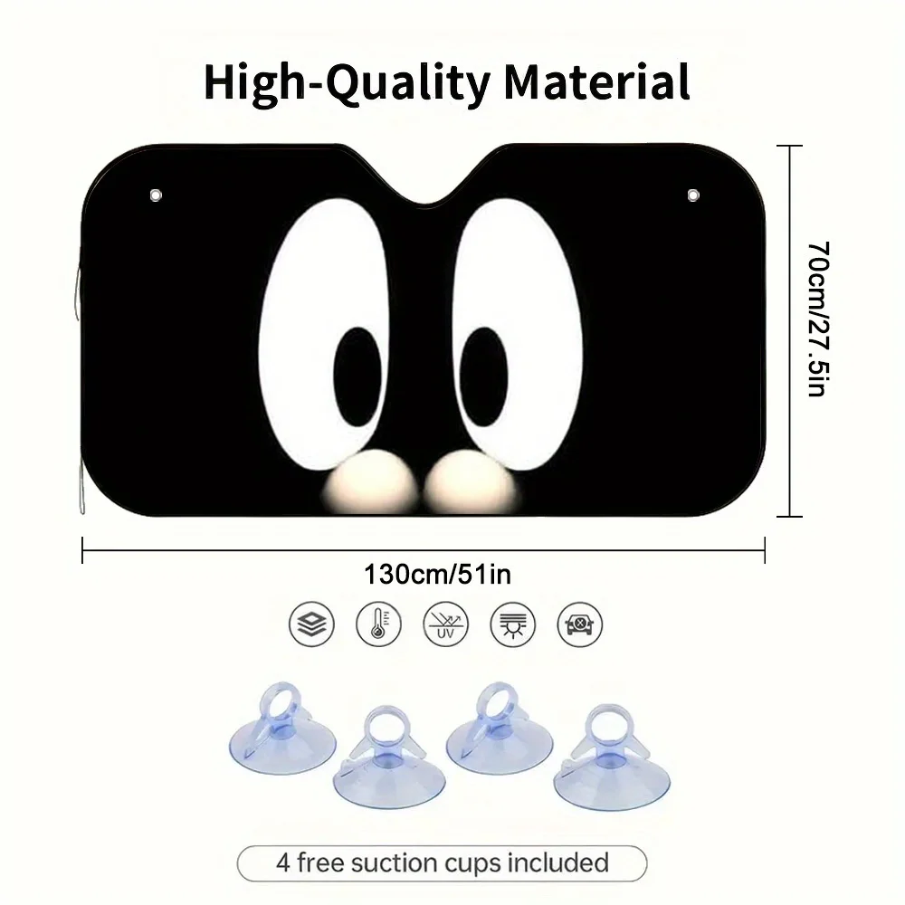 1pc Halloween Cat Eyes Car Sun Visor, For Quick Roadside Breaks And Traffic Crawls, Enhances Your Driving Comfort