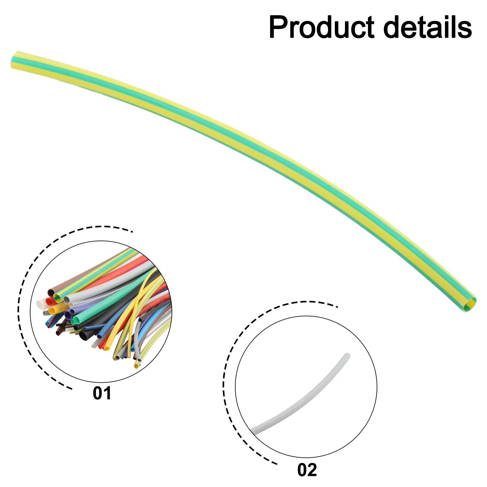 55pcs 2:1 Heat Shrink Tubing Wire Sleeving Heatshrink Assortment Kit Set 1/1.5/2.5/3/5mm Heat Shrink Tube Scissors Blade