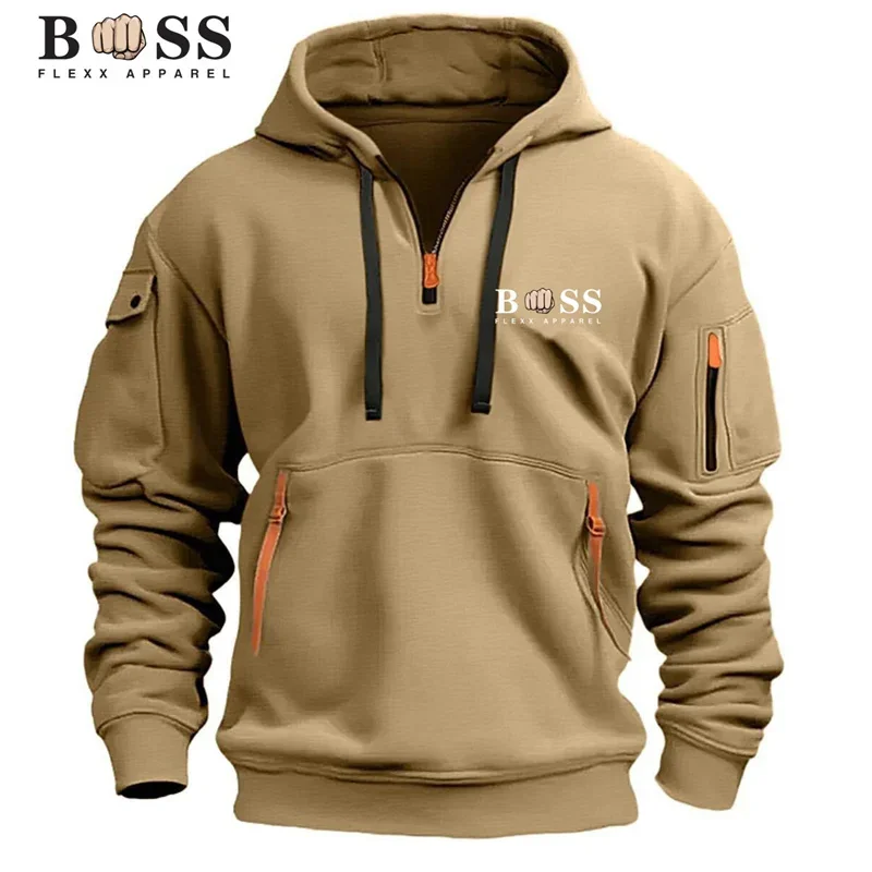 2024 Men's Fashion Loose Hoodie New Wool Soft Hoodie Men's Sportswear Zipper Jacket Warm Casual Street Wear Men