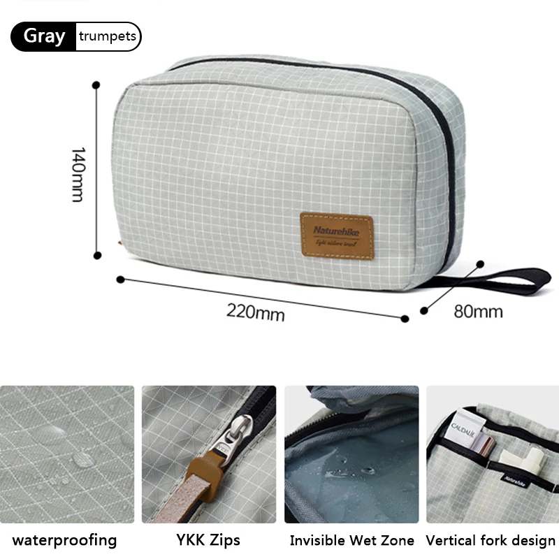 Naturehike Camping Portable Makeup Bag TPU Large Capacity Outdoors Cosmetics Storage Bag High Quality Water-resistant Wash Bag