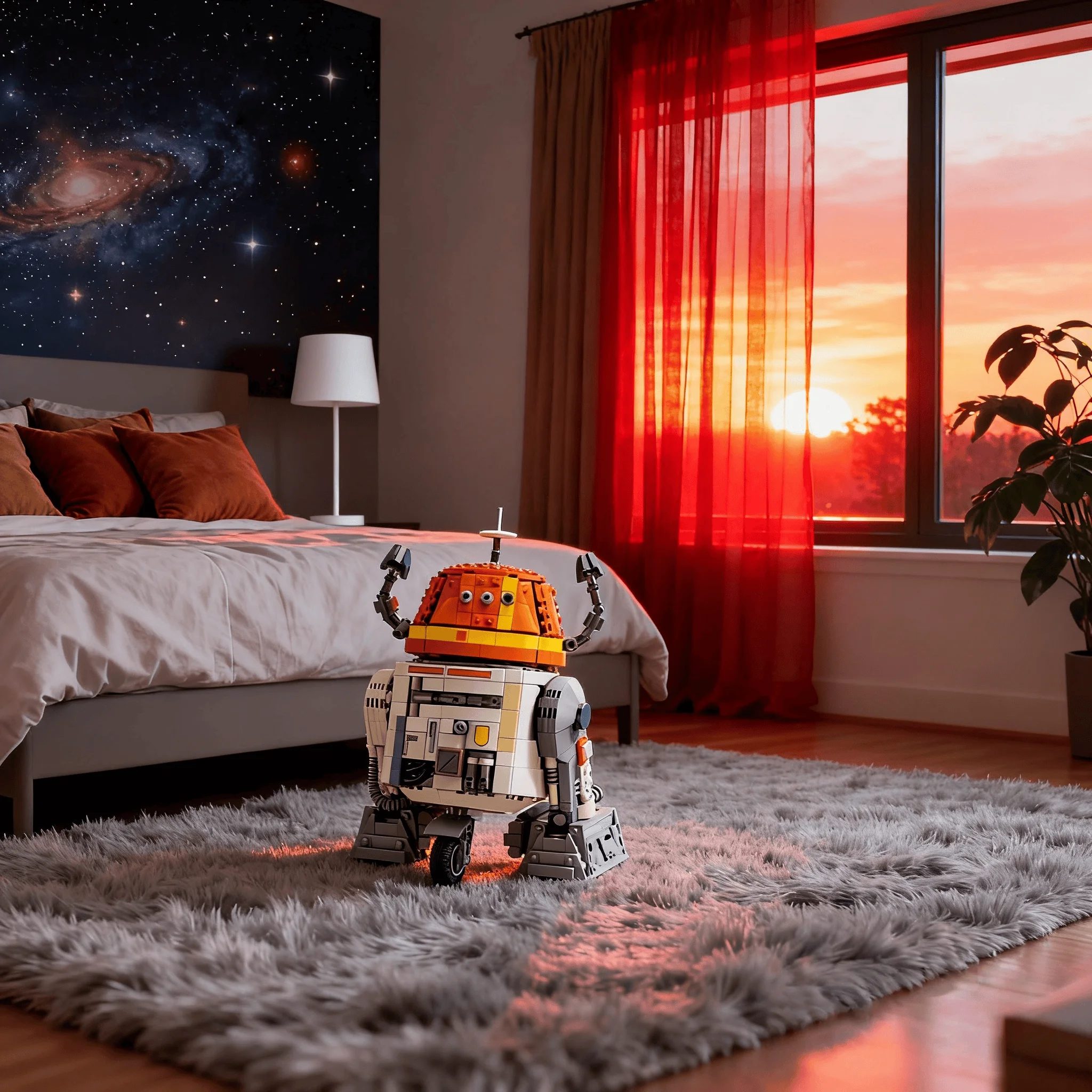 

Набор для домашнего декора из 1039 деталей, новинка 2026 года, конструктор MOC, робот C1, строительные блоки, кирпичики-головоломки, развивающие игрушки для детей