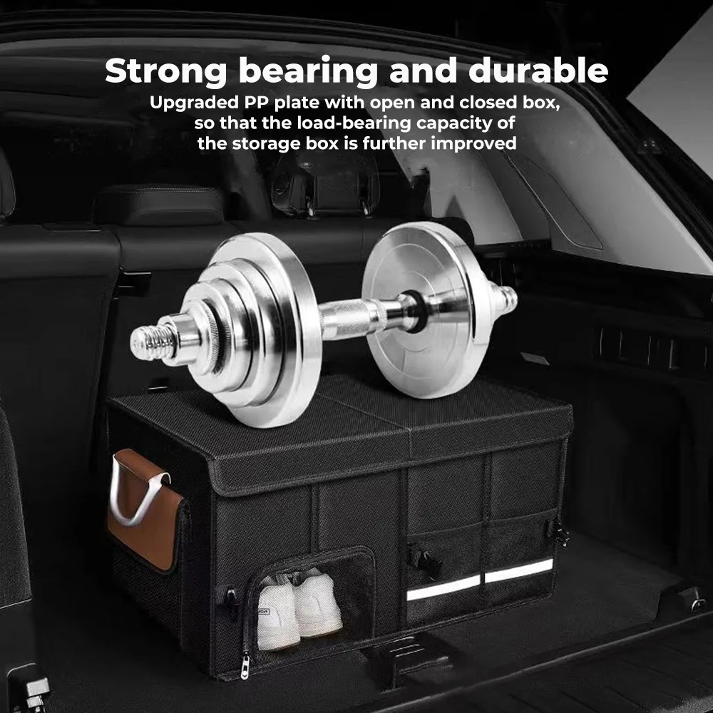

Foldable Trunk Storage Box Waterproof Oxford Cloth 36/72/112L Large-Capacity Car Organizer for Camping/Fishing Easy to Carry