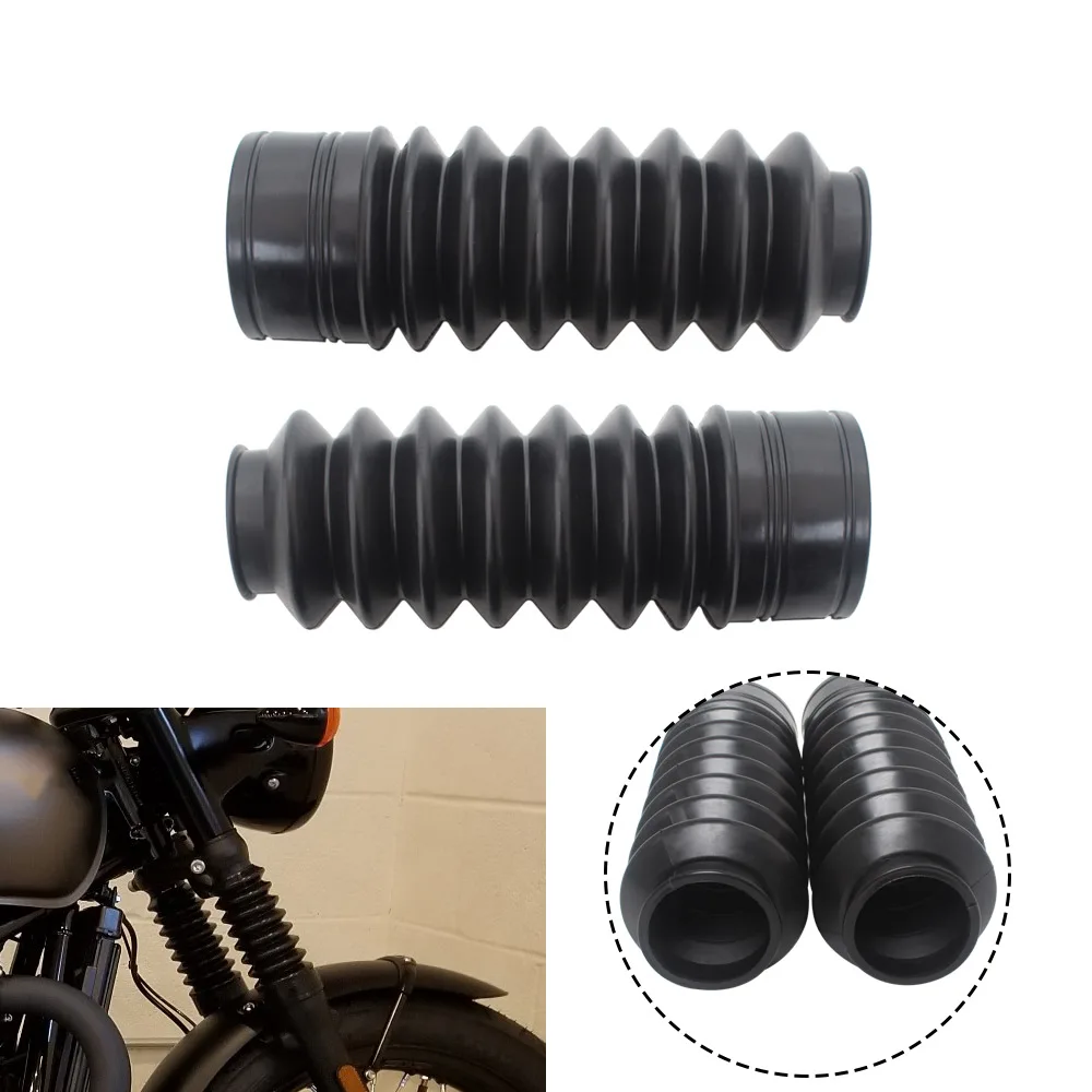 1 Pair Motorcycle Front Fork Gaiters Gators Dust Cover Sleeves Fits For Triumph Climber  T100 T120 T900 Accessories Rubber Black