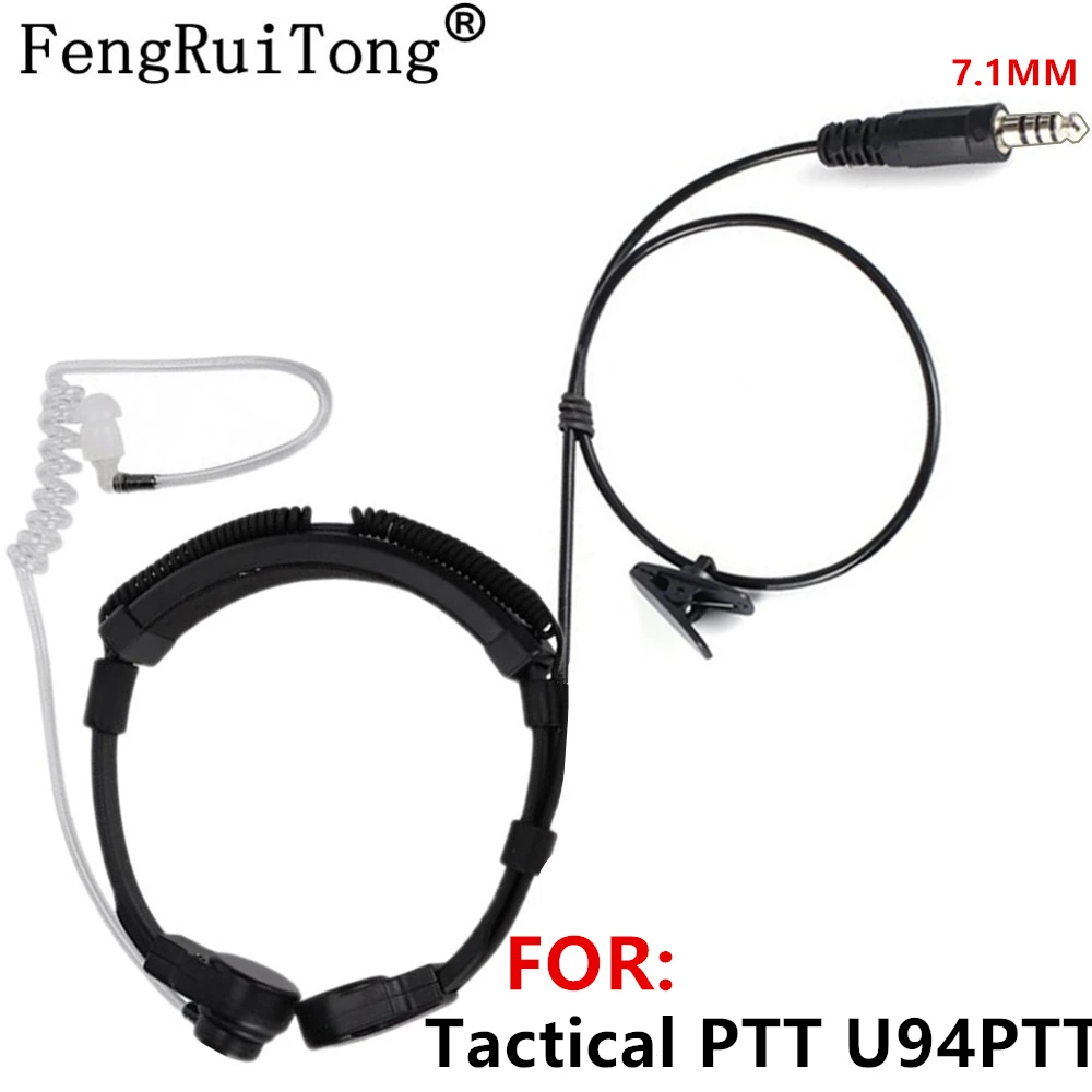 Telescopic Heavy Duty Tactical Throat Vibration Mic headset for Z-Tactical tca-sky  PTT for  Walkie-talkie BAOFENG TYT HYT