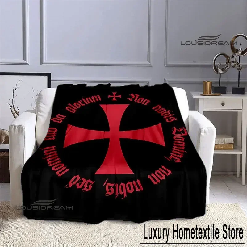 Crusade Cross Templars Knight Printed blanket Flange warm blanket bed linings Picnic blankets Home Travel Born Birthday Gift