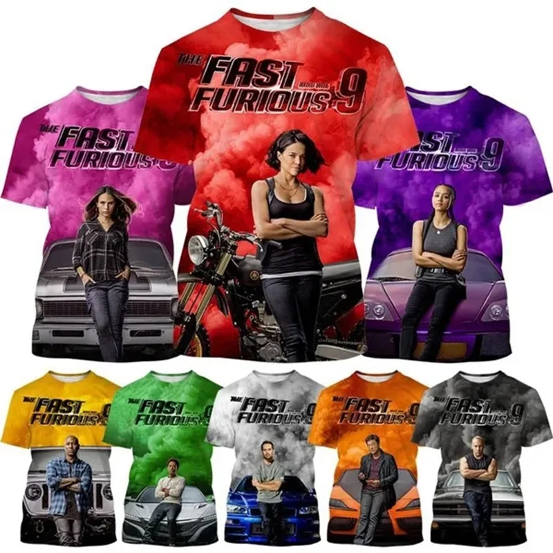 Latest Fast And Furious T-shirt For Men Women 3D Printed Short-sleeved Casual Movie Unisex Tees Shirt Personality Racing Tshirts