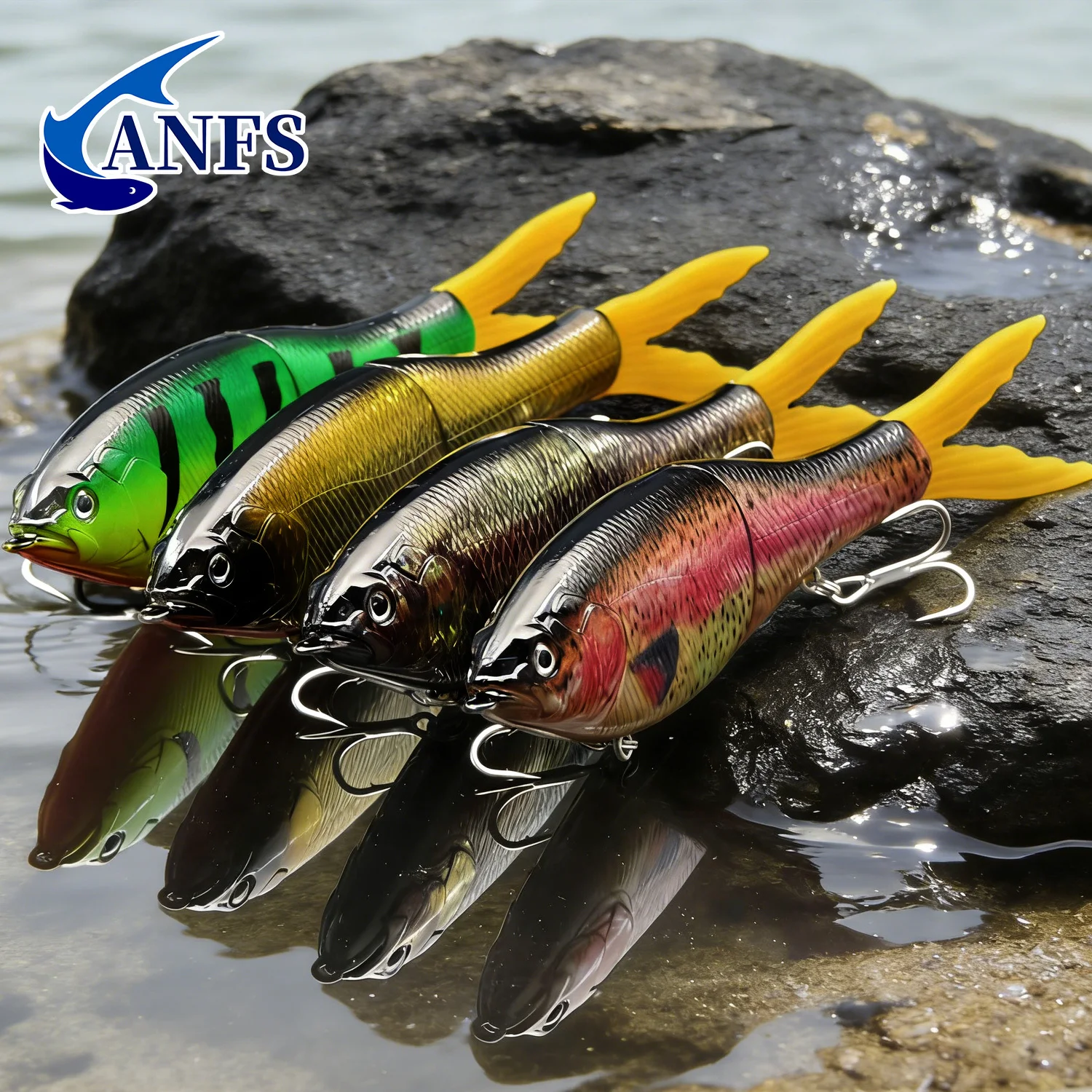 ANFS 1pc 17.5cm/6.88Inch Multi- Jointed Wobble Shad Swimbait-Slow Sinking Fishing Lure Artificial Bait for Bass