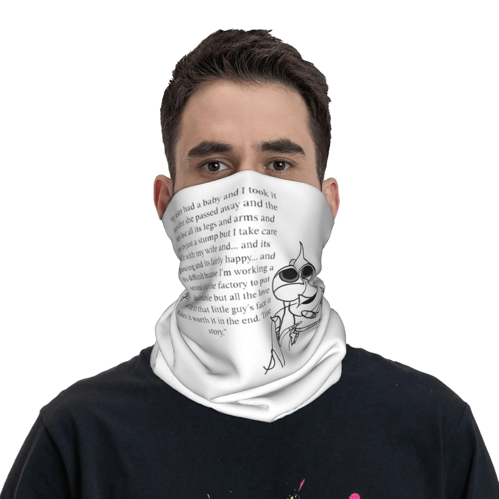 

Shark Tales Shrimp Quote Bandana Neck Gaiter Printed Face Scarf Multifunction Headband Riding For Men Women Adult Windproof