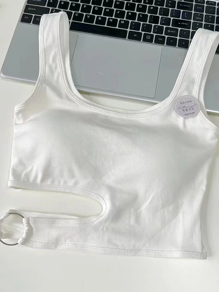 Sexy crop top, off-shoulder hemdje, ingebouwd bh-vest voor dames, mouwloos damesvest, hot selling