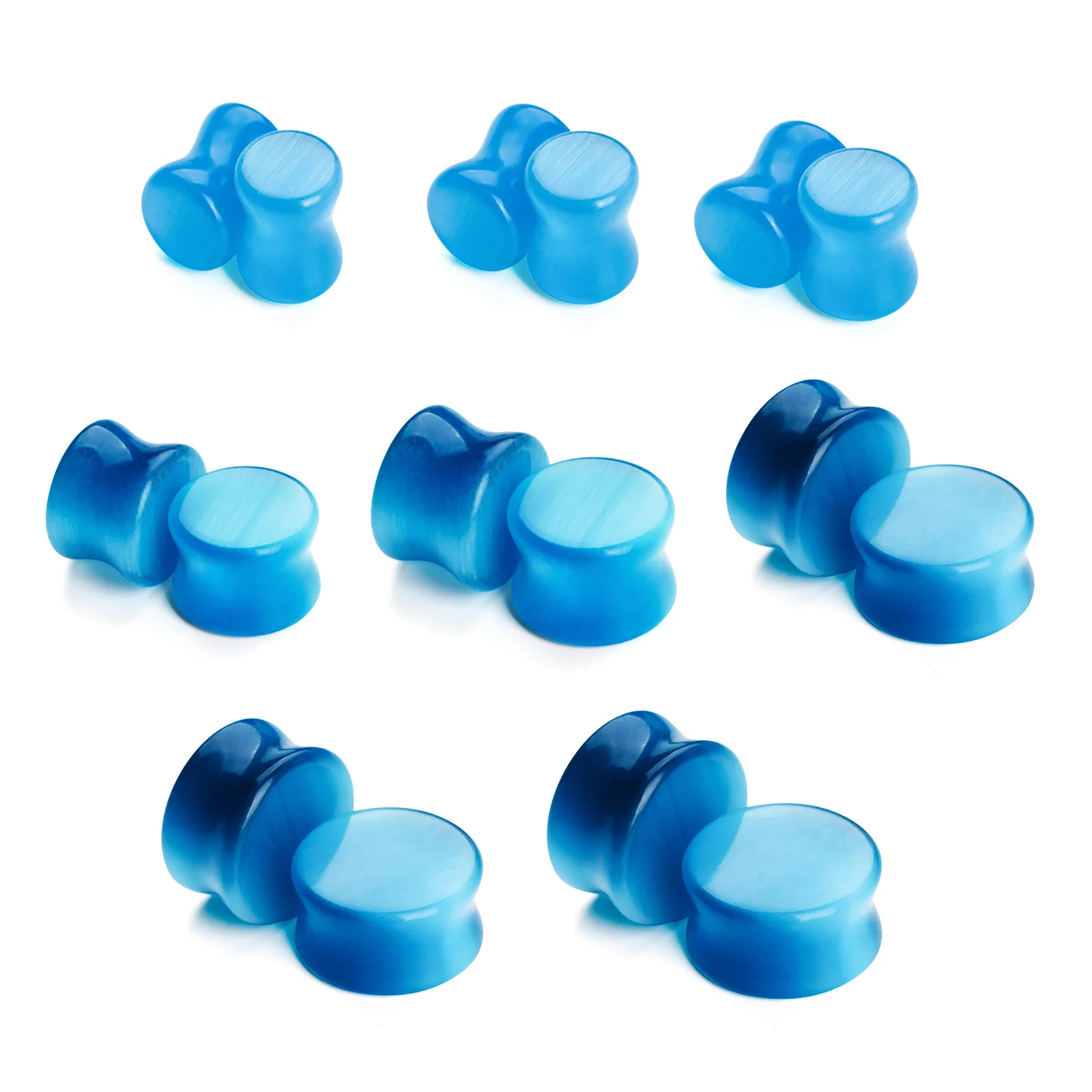 2PCS 5-25mm Opalite Ear Gauges - Natural Stone Ear Plugs, Boho Cartilage Piercing Jewelry for Men Women
