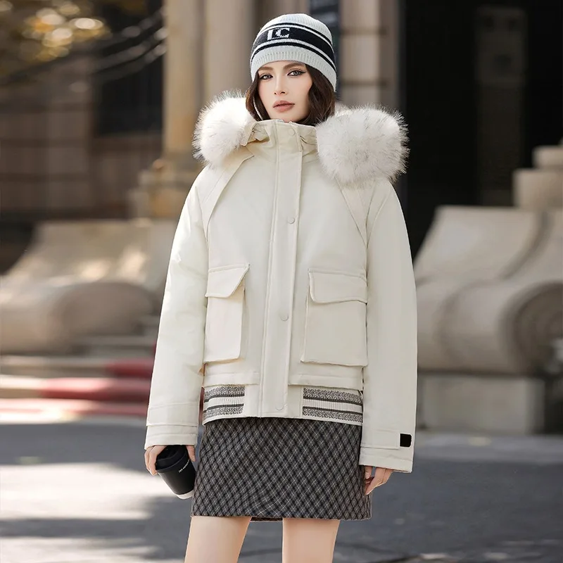 Women's Winter Tops Jacket Cotton Coat Punch Coat Hooded Warm Thickened Vintage Simple Comfortable Leisure Soft Niche Versatile