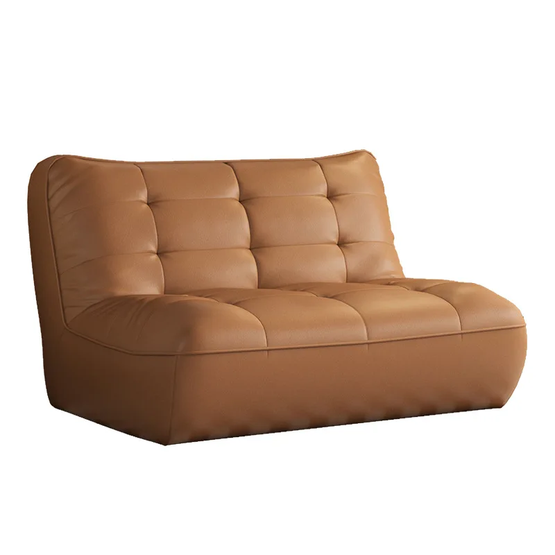 

Modern retro light luxury simple leather sofa chair Internet celebrity home living room small apartment lazy straight row