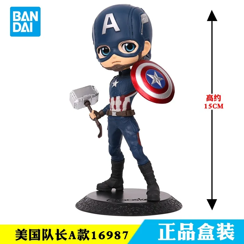 bandai original Banpresto Qposket Avengers Captain America Black Widow Thor PVC Fine Collection Figures