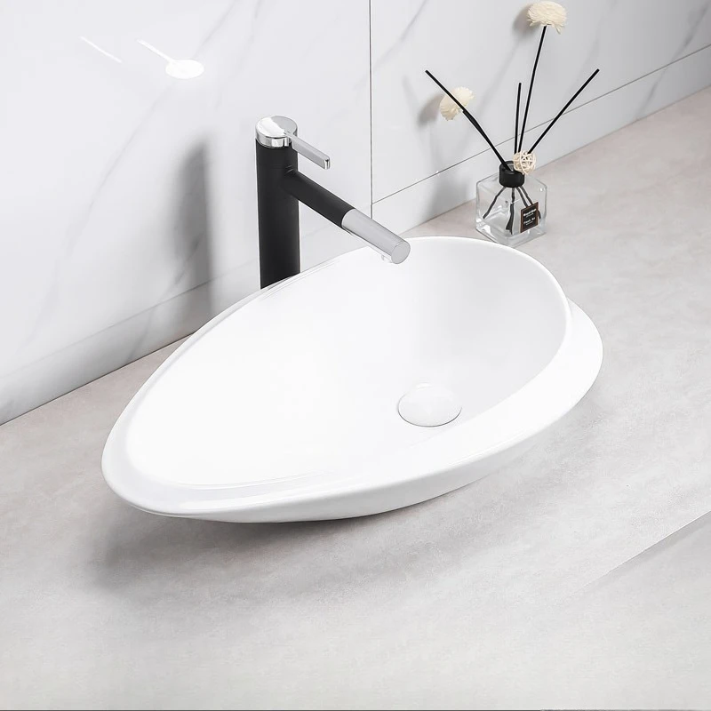 Art Basin Integrated Ceramic on The Hotel Stage Simple Homestay Washbasin Special-shaped Sink Bathroom Wash Basin