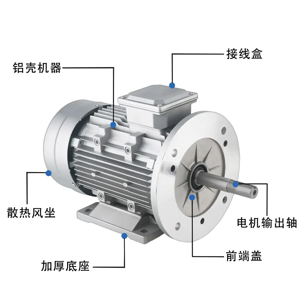 

750W vertical and horizontal small aluminum shell induction governor three-phase asynchronous motor AC motor