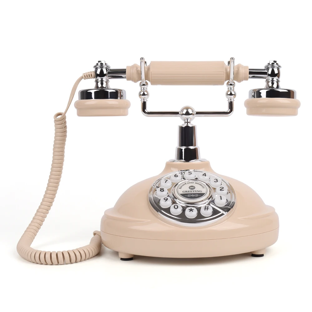 Schwarzes klassisches Retro-Telefon mit Diktiergerät, einzigartige Hochzeits-Gästebuchidee für Brautpartys, Empfang und Partys 5
