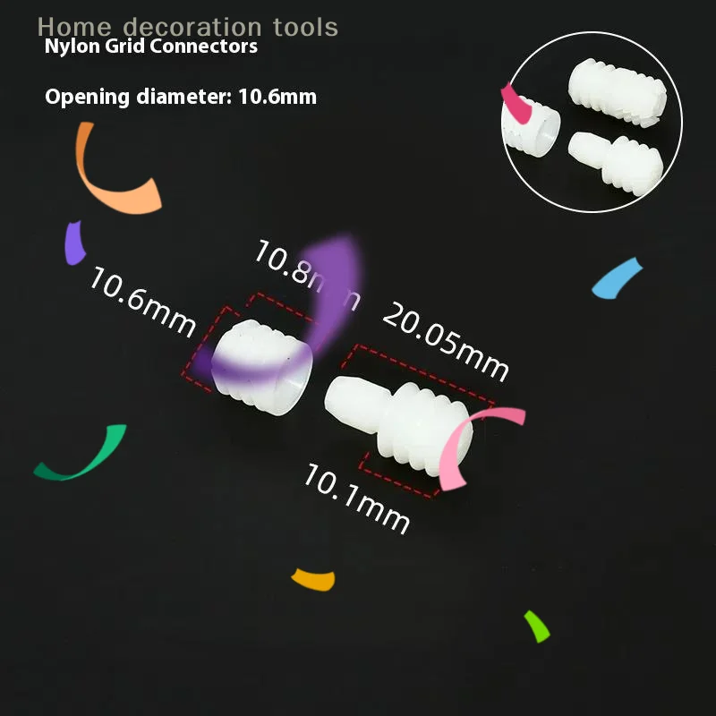 50er-Pack Dual-Gender-vorgespannter Gitter, spezielle Add-ons, Kunststoffmuttern, verdeckte Verschlüsse