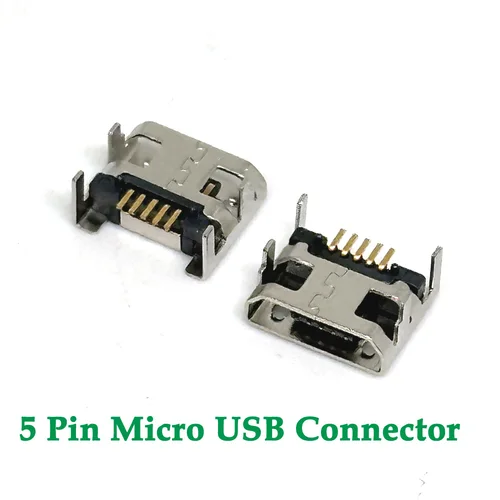 Conector Micro USB de 5 pines, puerto hembra, enchufe de soldadura SMD SMT, toma de carga de datos para teléfono Android, adaptador de reparación DIY Micro USB 5P