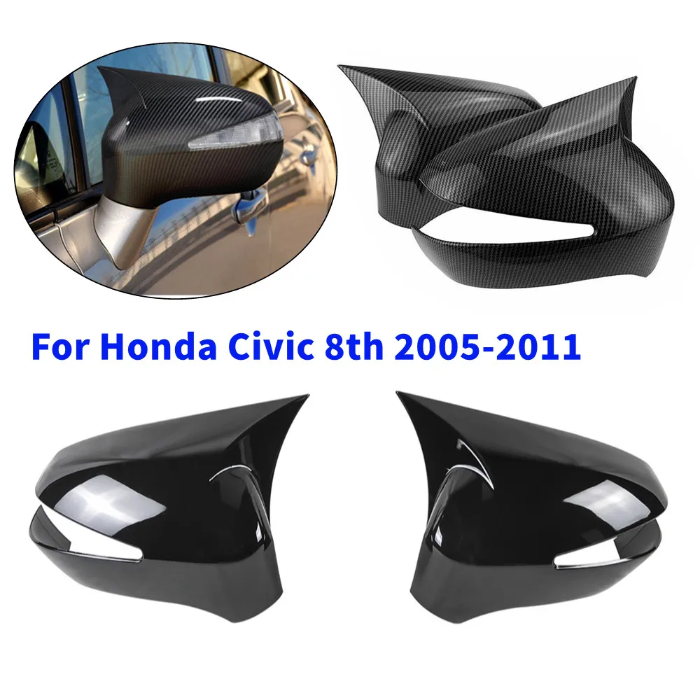 

2 шт. для Honda Civic 8th 2005-2011 крышка бокового зеркала заднего вида крышка крыла внешняя дверь отделка заднего вида аксессуары для украшения автомобиля