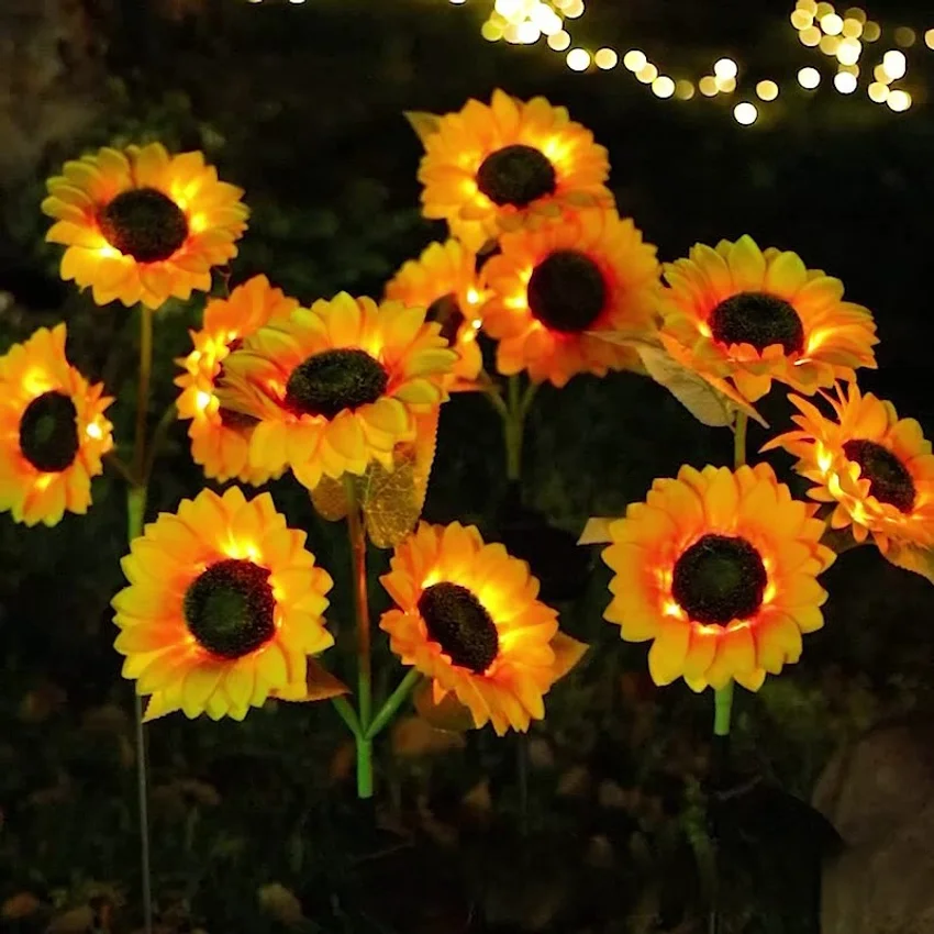

LED solar sunflower ground lights outdoor garden New Year decorative lights lawn lights colorful lights