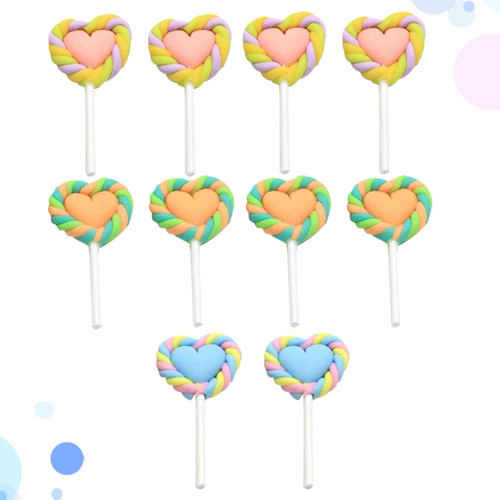 10 PCS Simulated Marshmallow Simulation Lollipop Decoration Crafts Photo Props