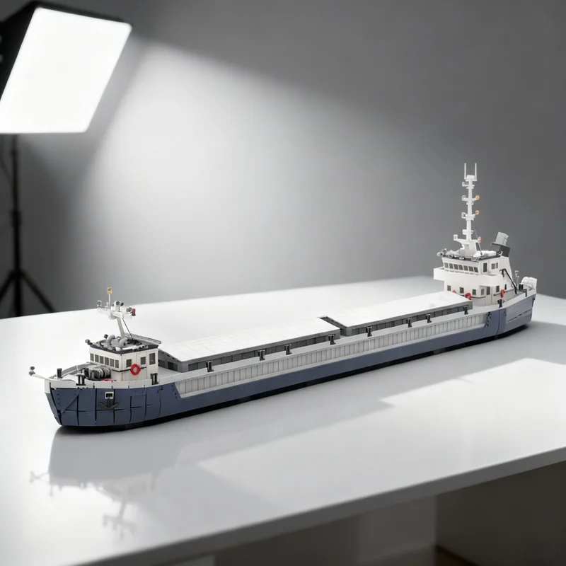 

6235 деталей MOC Модульная модель сухогрузной баржи для городского порта, строительные блоки, подарок для самостоятельной сборки, креативный коллекционный декор, премиум-класс для взрослых